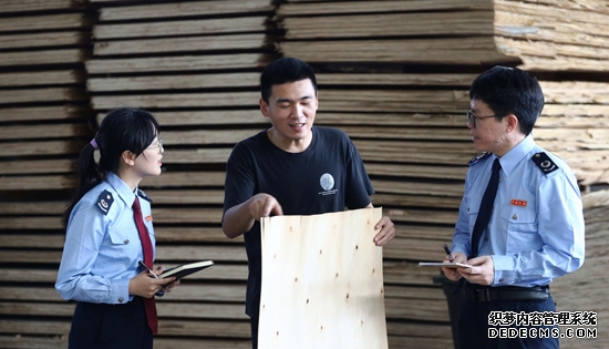 防城港市防城区税务局青年业务骨干走进本地木材加工企业，开展“一对一”精准辅导。